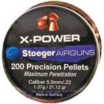 STOEGER X-POWER AIRGUN PELLETS, .22 CAL 200 COUNT
