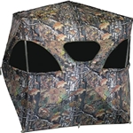 ALTAN SAFE THE DEN LTD BLIND (B-DN-506) Altan Safe The Den LTD Blind.
• Large blind with standing room and realistic 3-D leaves
• Windows on all sides and roof with option to zip closed
• Shoot thru mesh on all windows
• Size: hub to hub 70″ x 70″ x 65″ (H) (178x178x165 cm)
• Backpack carrying case:41″ x 7″ (104×18 cm)
• Frame: fiberglass poles
• Fabric: realistic camo design, no shine 150