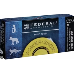 Federal POWER-SHOK 22-250 REM, 55GR SP (22250A)