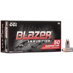CCI BLAZER ALUMINUM 9MM LUGER, 147GR TMJ CF (CCI-3462)