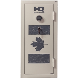 HQ OUTFITTERS CANADA FLAG WHITE OUT HQ Outfitters Canada Flag "White Out" 24 Gun Safe with Electronic Keypad w/ Fire resistancy 55" x 23.5" x 21"