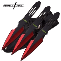 PERFECT POINT PP-595-3RD RED 3 PC THROWING SET